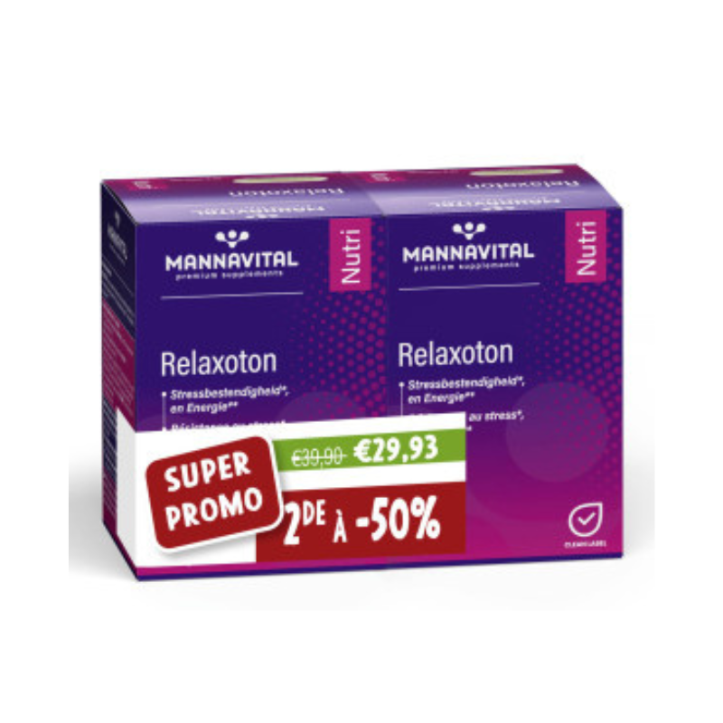 DUOPACK 2x  Mannavital Relaxoton -2x60 V-caps. - 2e aan -50%