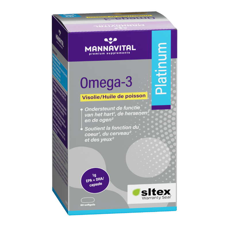 
                  
                    Mannavital Omega-3 Platinum Visolie - 60 softgels
                  
                